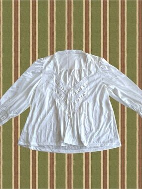White V-Neck Lace Trim Women's Top
